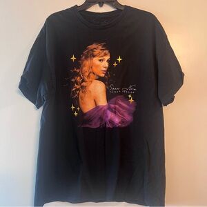Taylor Swift Black Tee with Purple and Yellow Accents
